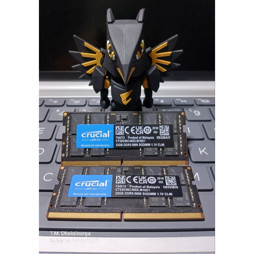 SoDimm atau Memory Laptop Crucial 32Gb DDR5-5600