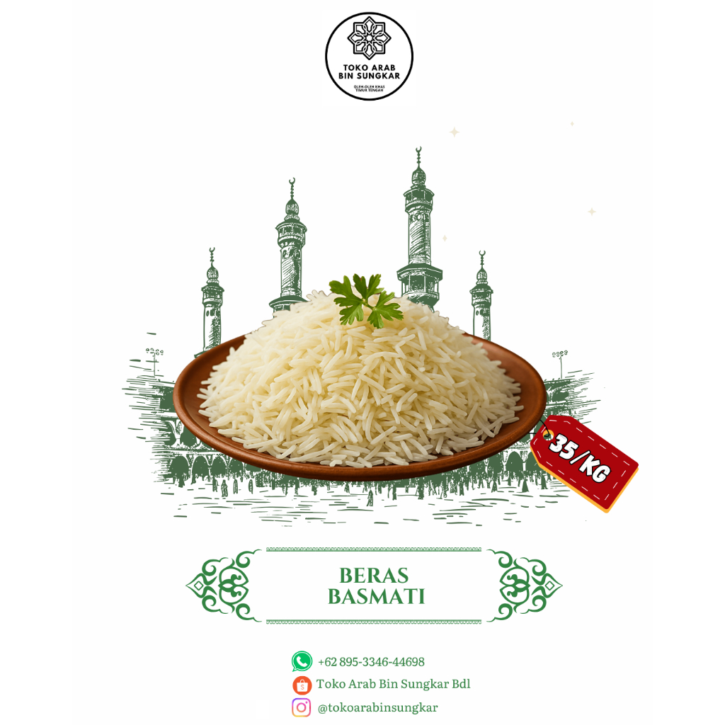 Beras Basmati Premium Asli Import  LAL QILLA 25 Kg. Repack 1kg / 5kg – Pulen, Wangi & Panjang
