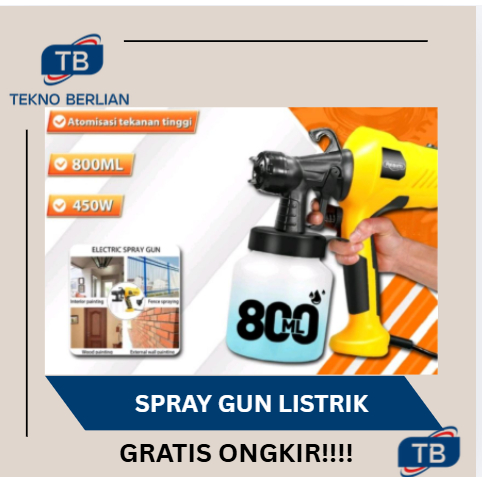 SprayGun Electric Spray Gun Elektrik 800ml Alat Semprot Listrik Cat Air Minyak Tembok Besi