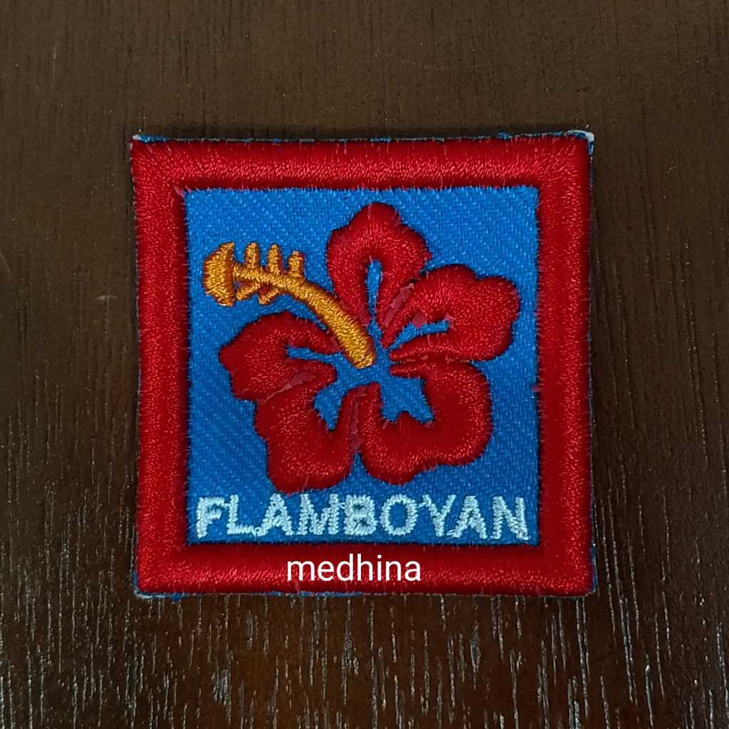 Badge Tanda Regu Bunga Flamboyan Bordir Timbul
