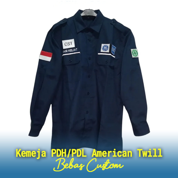 Kemeja PDH/PDL American Twill (Maryland) Bordir Custom, Kemeja PDH/PDL American Twill (Maryland) Bor
