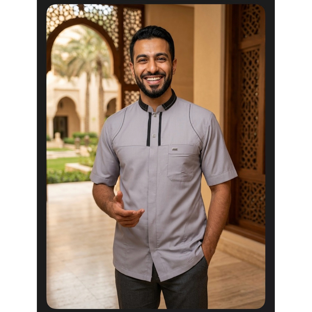 Baju taqwa modern pria Koko al wafa signature lengan pendek warna