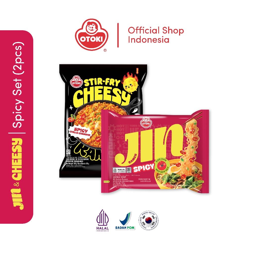 OTOKI HALAL JIN Ramen Spicy + Stir Fry Cheesy Ramen Spicy | Mie Instan Korea | Mie Korea Halal Viral