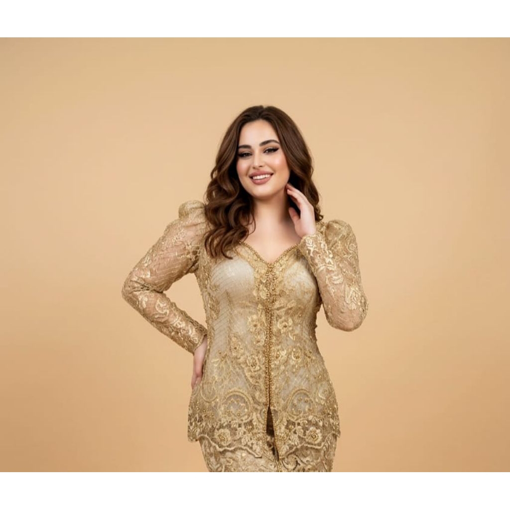 Kebaya Saja/Kebaya bordir /Kebaya wisuda/kebaya pesta/Kebaya Bali  bahan adem ,enak dipakai , cuttin