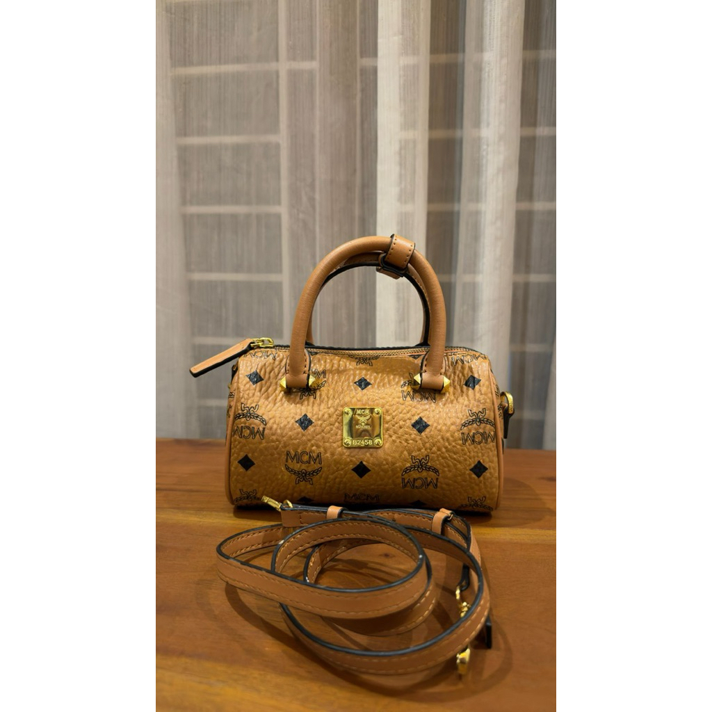 mcm mini boston bag