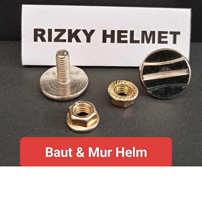 Baut Helm + Mur Helm, INK, KYT, MDS, BAUT JENGKOL.