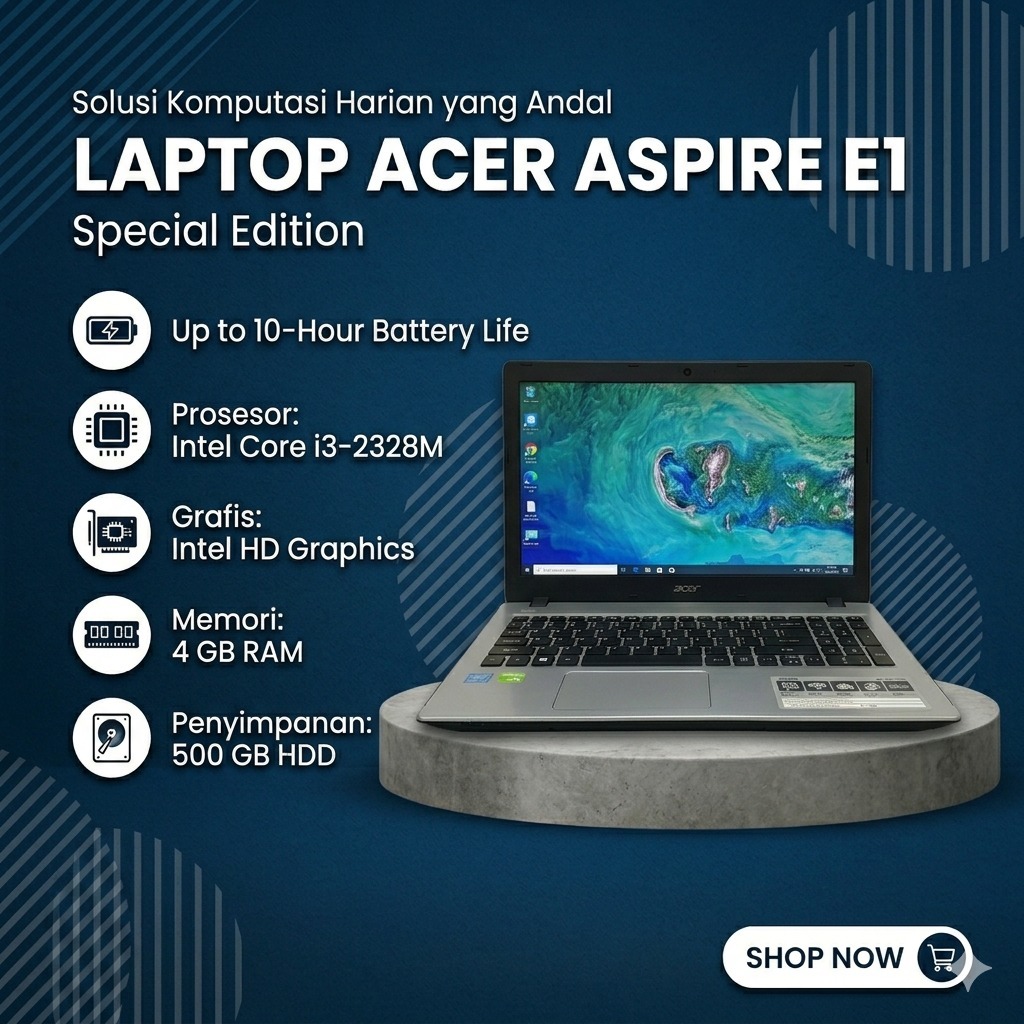 Laptop Acer Aspire E1-471 Intel Core i3-2328M Ram 4Gb 500Gb Normal Siap Pakai - Leptop Laptop Murah 