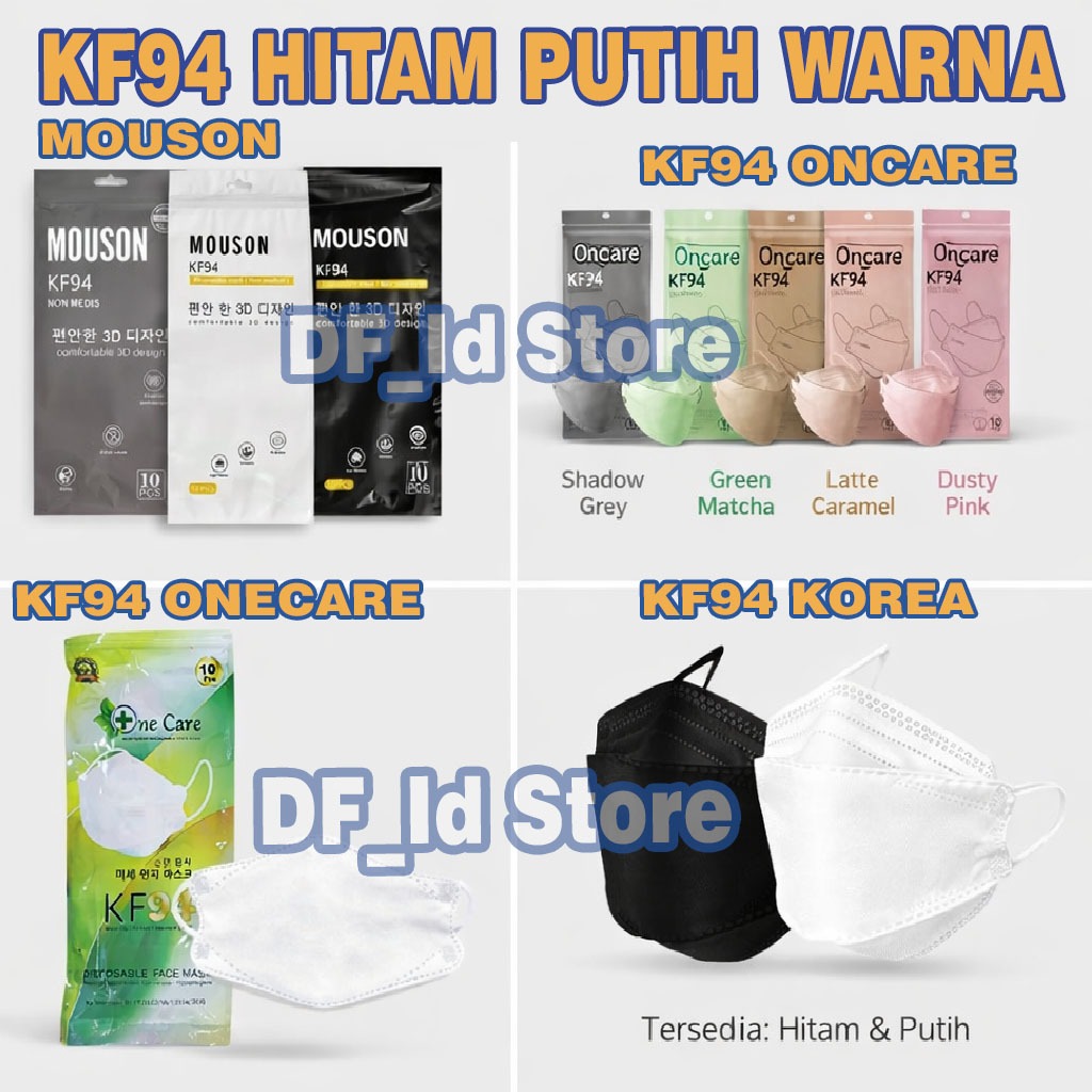 KF94 WARNA  WARNI 4PLY /KF94 WE MASK WARNA  MATCHA NUDE PINK/ MASKER KF 94 KOREA (TALI SENADA) KF94 