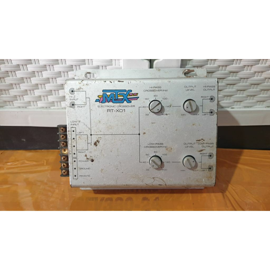 crossover aktif 2way preamp amplifier mobil mtx rt-x01 second normal siap pakai