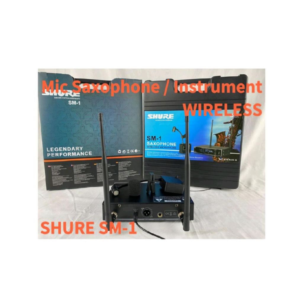 MIC WIRELESS SHURE SAXOPHONE SM-1 MICROPHONE INSTRUMENT SM1 PLUS KOPER SM 1