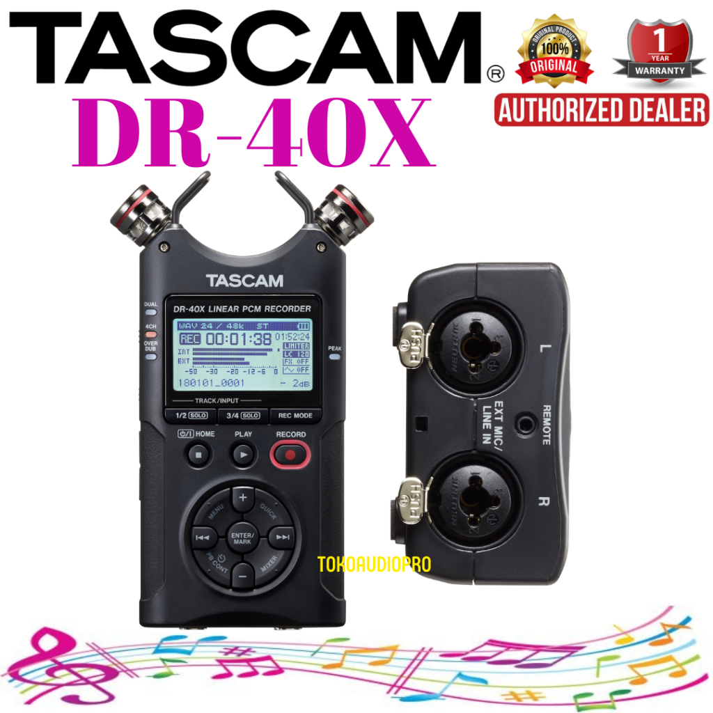 Tascam DR40X 4-channel Handheld Recorder Original Tascam DR-40-x