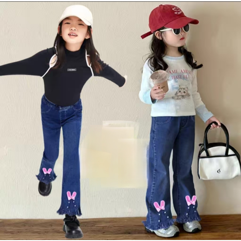 jeans rawis import anak cewek usia 1-6 tahun / jeans import rawis anak perempuan / jeans import pita
