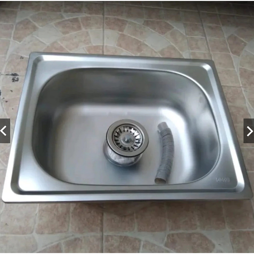 CUCI GUDANG VOLK Kitchen Sink 5040 Stainless Stell / Bak Cuci Piring 1 Lubang Murah + Afur