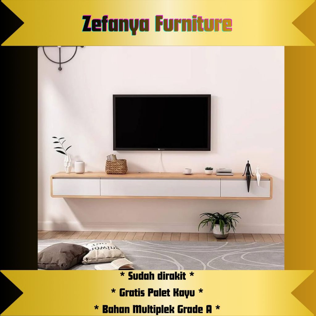 PROMO  Meja Tv Gantung minimalis modern Meja Tv gantung