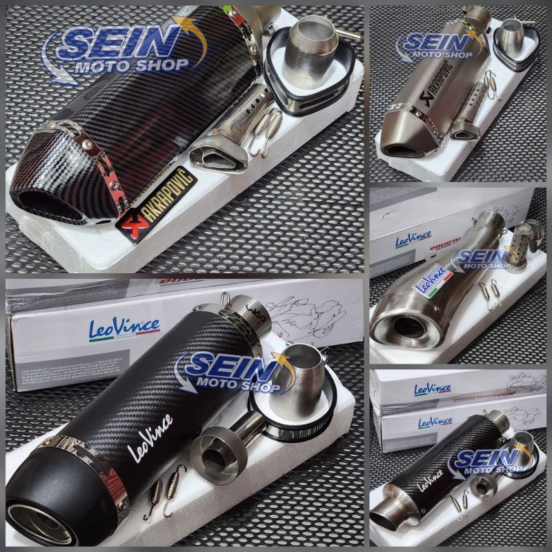Knalpot Akrapovic Leovince GP Corsa Evo COBRA [SLENCER ONLY] ORIGINAL CARBON Titanium
