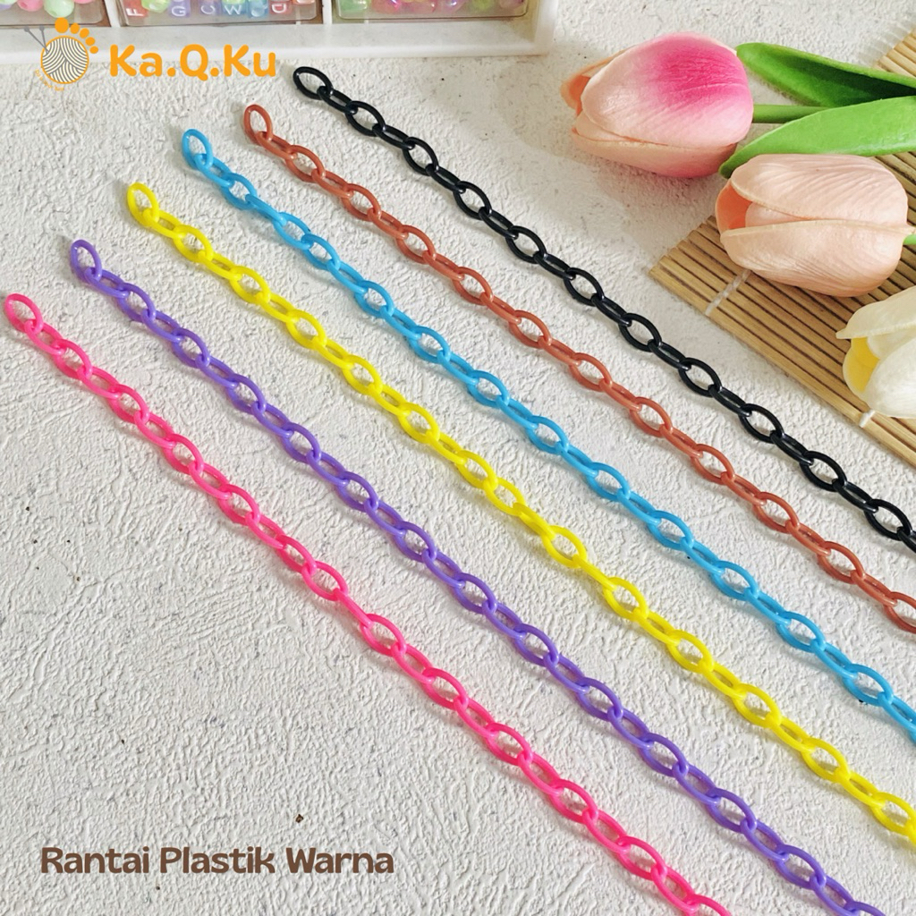Rantai Plastik Akrilik panjang ±50cm - Rantai Bahan Gantungan Kunci - Rantai Bahan Strapmask