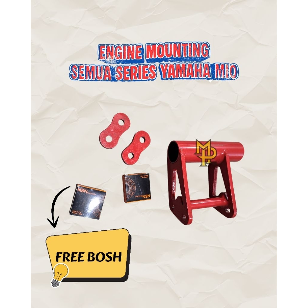 ENGINE MOUNTING MIO SPORTY FINO SMILE 5CM || PAKET BOSH MOUNTING FULLSET || ENGINE MOUNTING MIO PERS