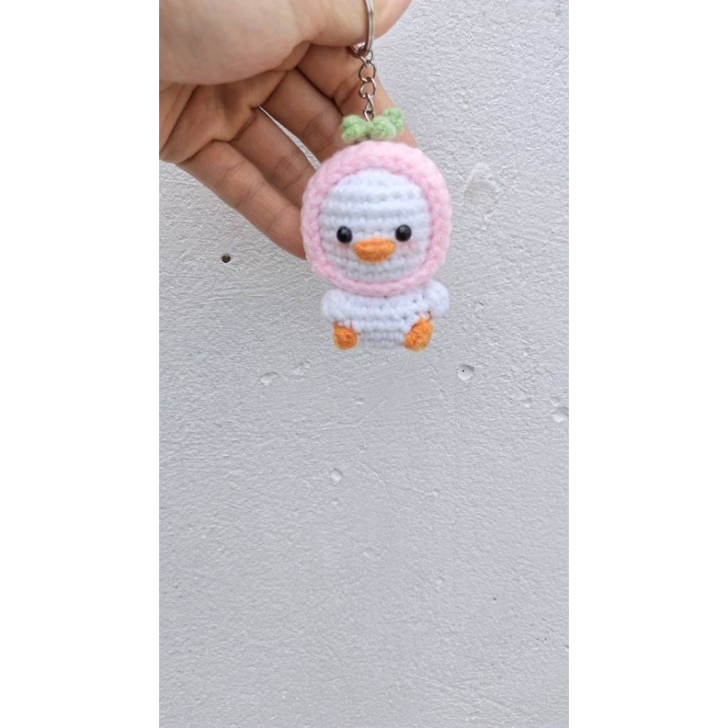 ganci duck bertopi lucu | amigurumi duck bertopi | crochet duck imut