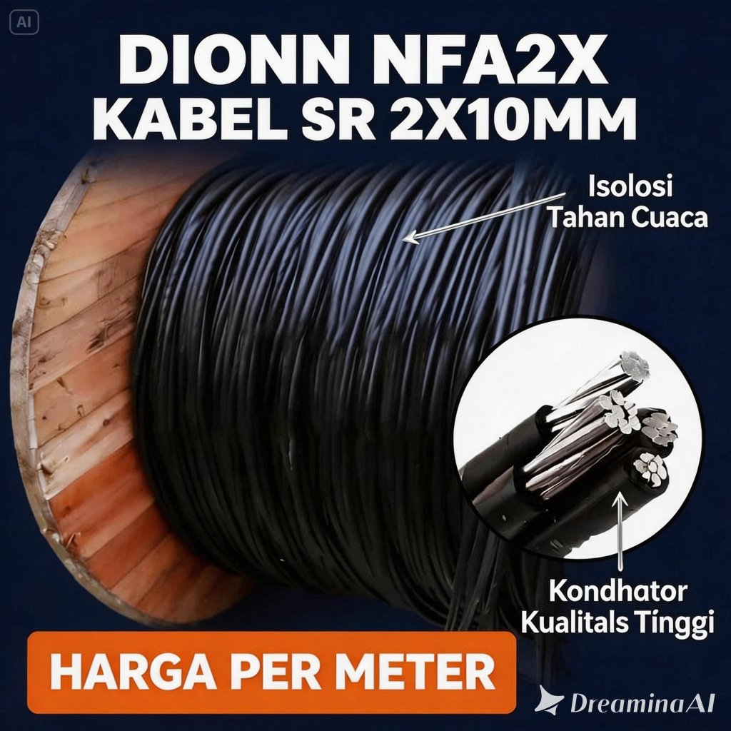 Kabel SR 2x10mm DIONN Twisted Original PLN 2x10 mm Kabel Listrik PLN Twisted