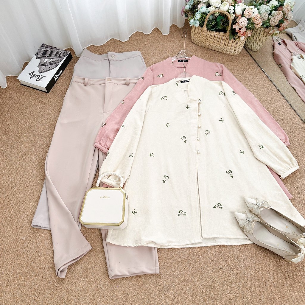 Asofa Jeynara One Or Set Blouse Aksen Bordir Mix Celana Scuba