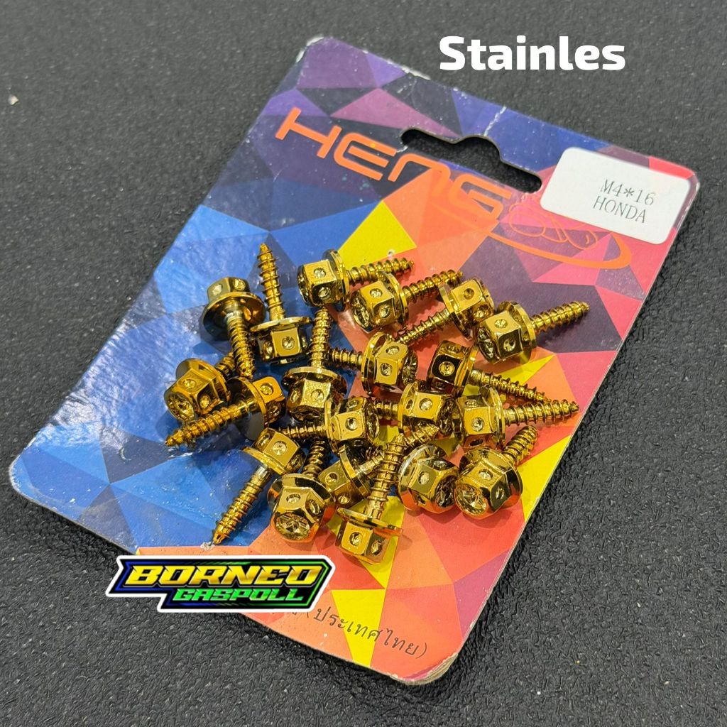 STAINLESS GOLD baut body probolt stainless flower drat kasar yamaha mio fino soul nmax heng thailand