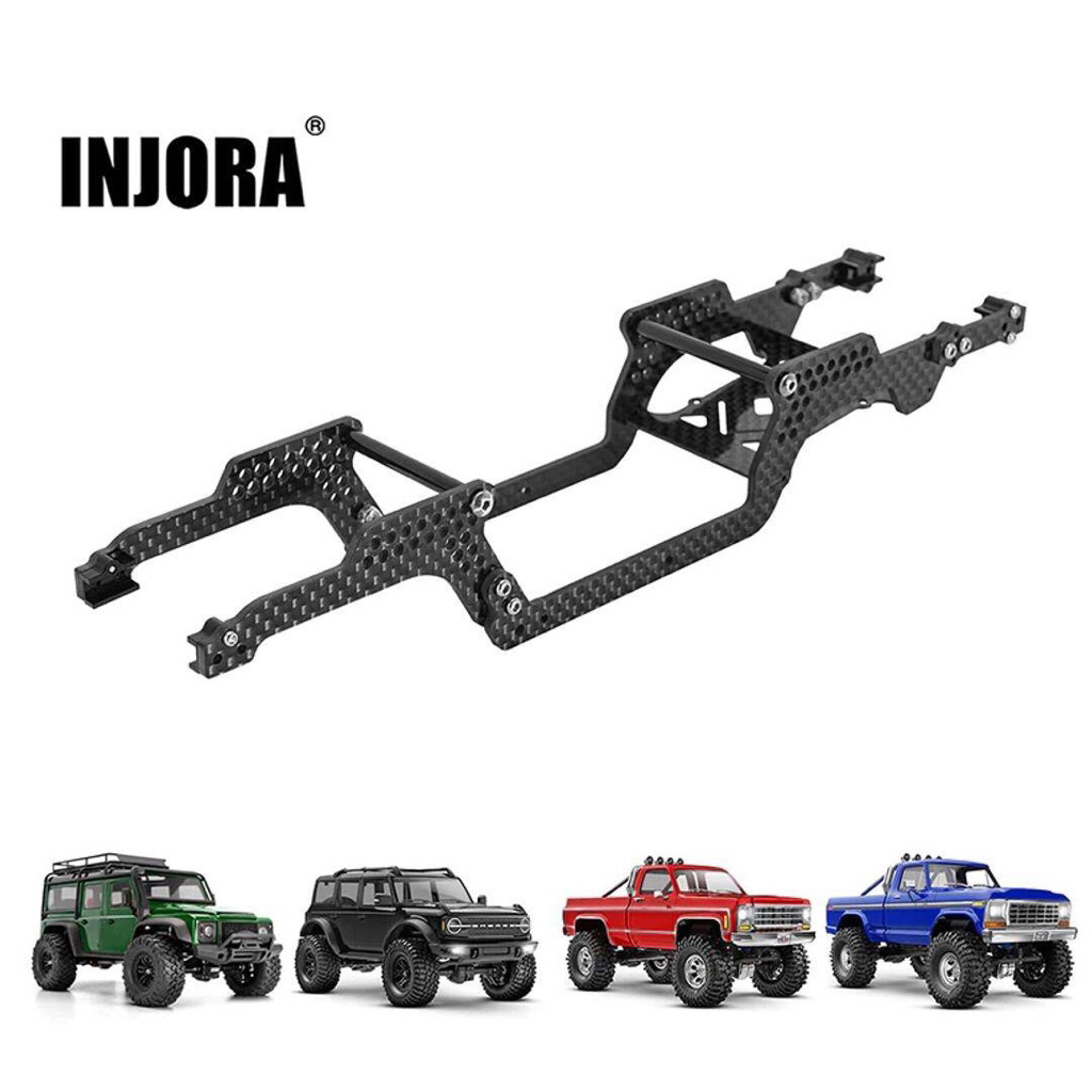 INJORA Universal LCG Chassis Frame Kit for 1/18 TRX4M (Carbon Fiber)