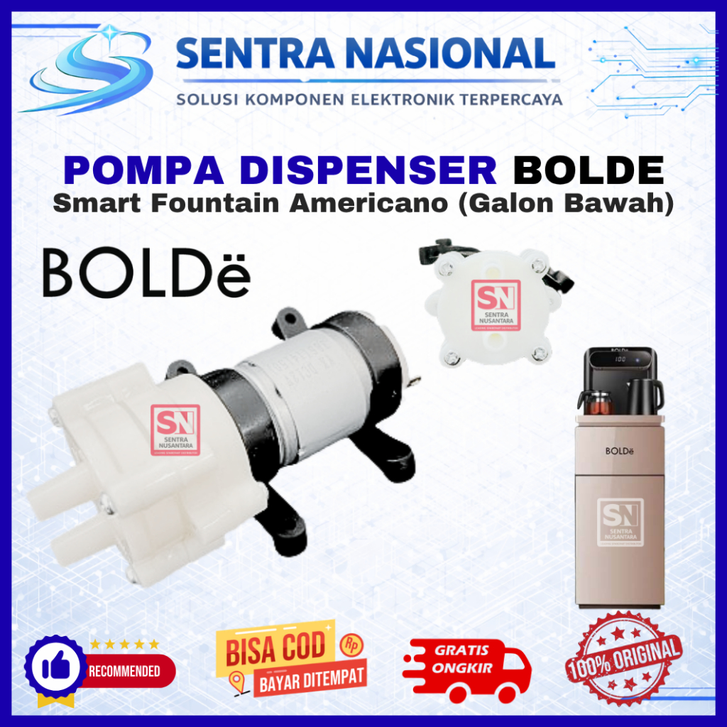 BOLDE Dinamo Pompa Galon Bawah 12V Baru| Dinamo Pompa Dispenser BOLDE  2 Lubang | Pompa Dispenser