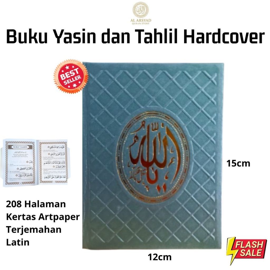 Buku Yasin dan Tahlil Hardcover 208 Halaman Kertas Art Paper Mewah - Dilengkapi Terjemahan & Latin -