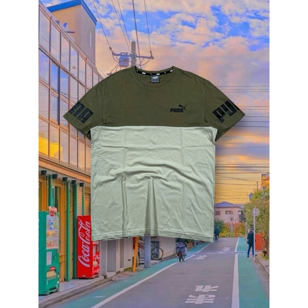 Kaos Pumpum Block Olive Green