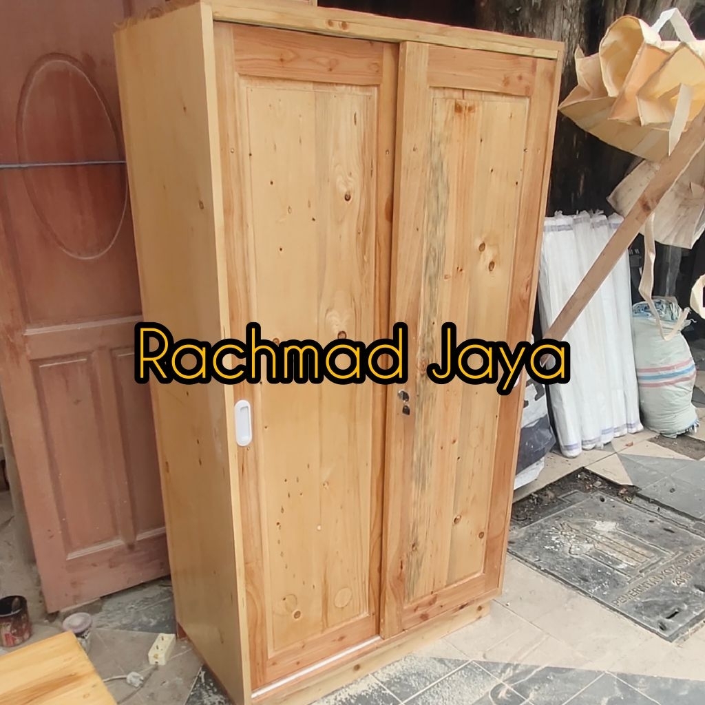 Lemari Pakaian Kayu Jati Belanda Pintu Sliding