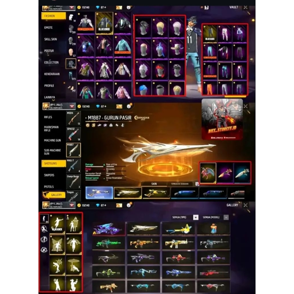 BISA COD Akun Free Fire Sultan LV MAX Diamond Bundle