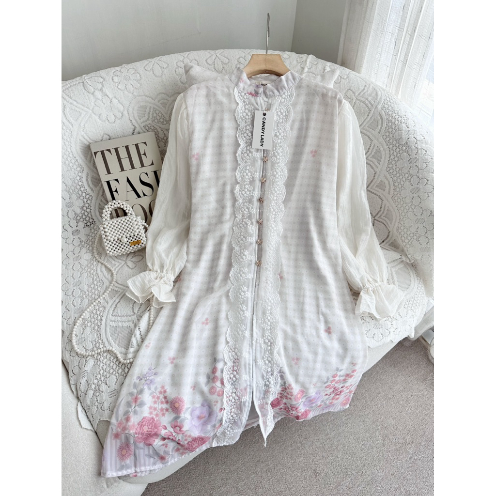 CANDY LADY Elza Sarimbit Lace Tunik / Baju Lebaran Couple Premium Bestseller