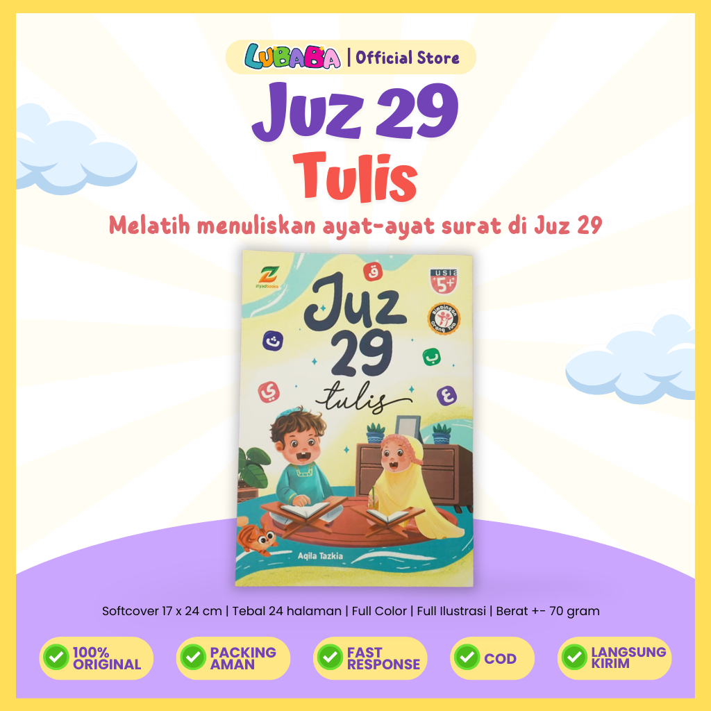 Juz 29 Tulis - Buku Belajar Menulis Arab dan Menghafal Juz 29 - Ziyadbooks