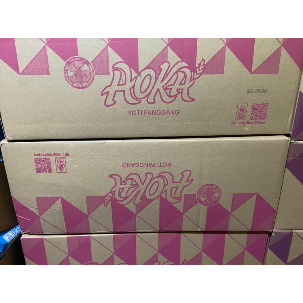AOKA Roti panggang rasa Strawberry 1dus 60pcs