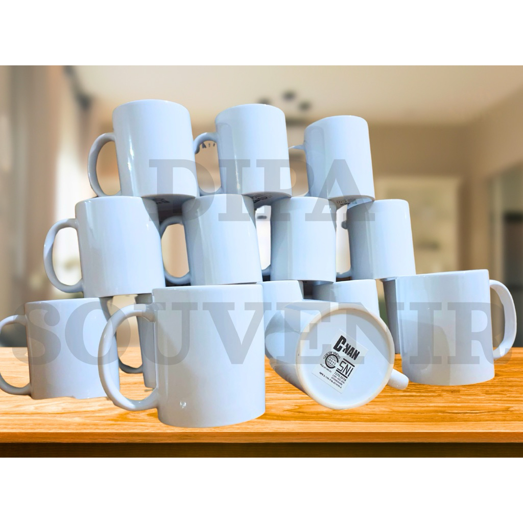 (KHUSUS INSTANT) Mug Polos Coating Import Grade A D-Nan Dan Mug Lokal Non Merk Coating Setara Dnan