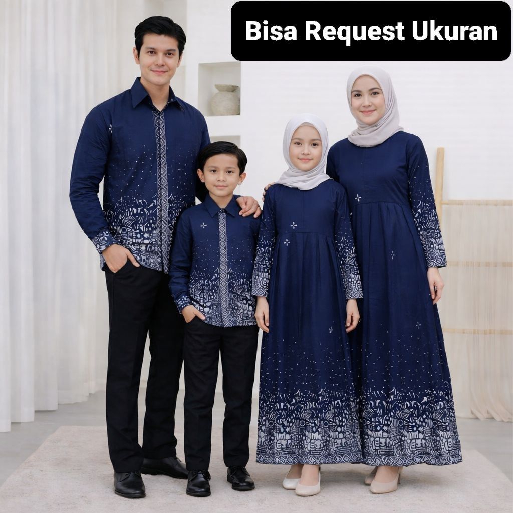 BAJU SERAGAM BATIK COUPLE GAMIS PASANGAN SARIMBIT KELUARGA CUSTOM ANAK BALITA REMAJA CEWEK COWOK / A