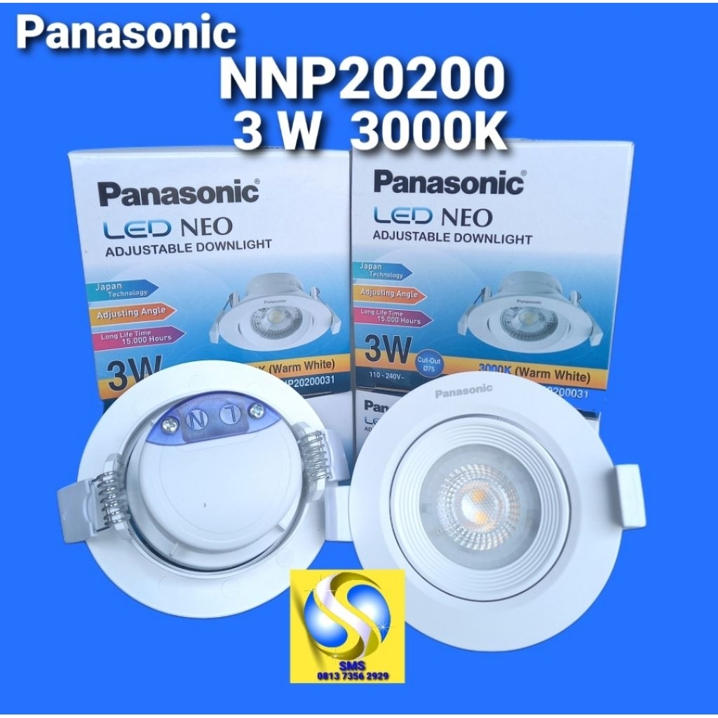 Panasonic | Lampu LED NEO 3 Watt 3000K Adjustable Downlight