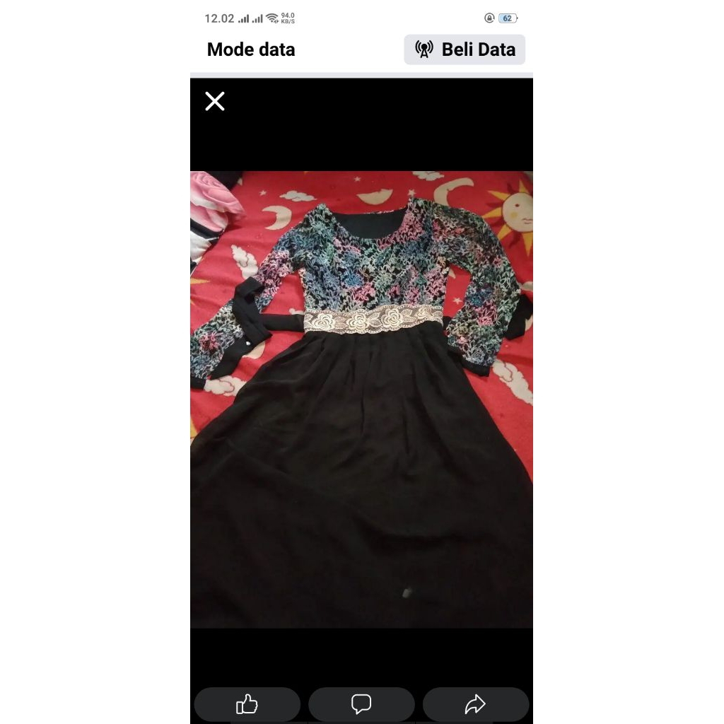 gamis atasan brukat ld 100