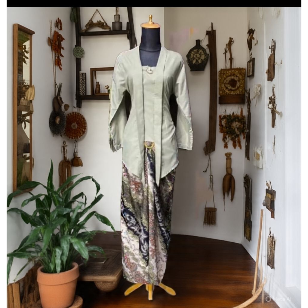 Sabbi02 One set Kebaya kutubaru dipadukan dengan rok lilit