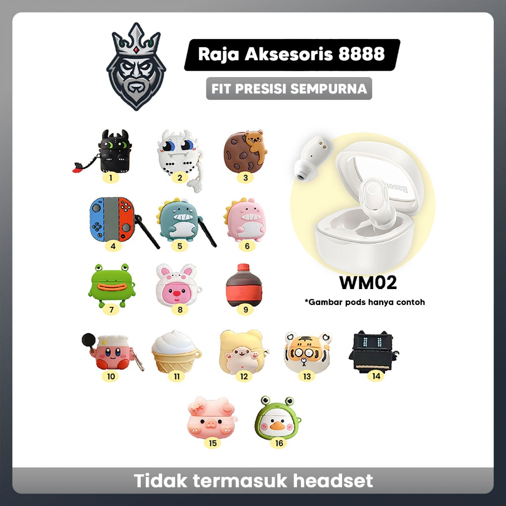 Case WM02 Baseus Encok Earphone Silikon Karakter Kartun WM02 Kode 15 - Babi