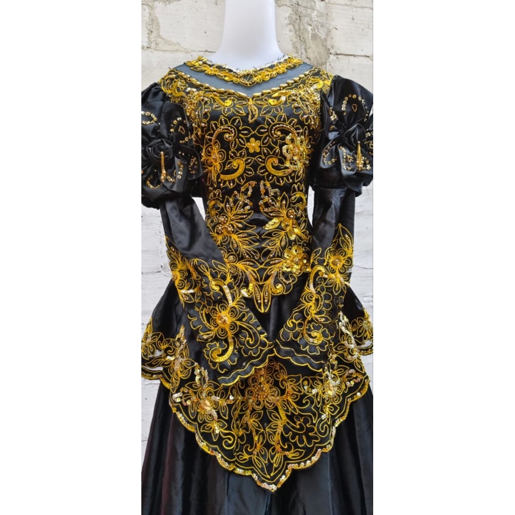 Gaun/Dress Noni Belanda Hitam Payet Sequeen Cantik - Prom - Pesta - Party - Brithday - photoshoot - 