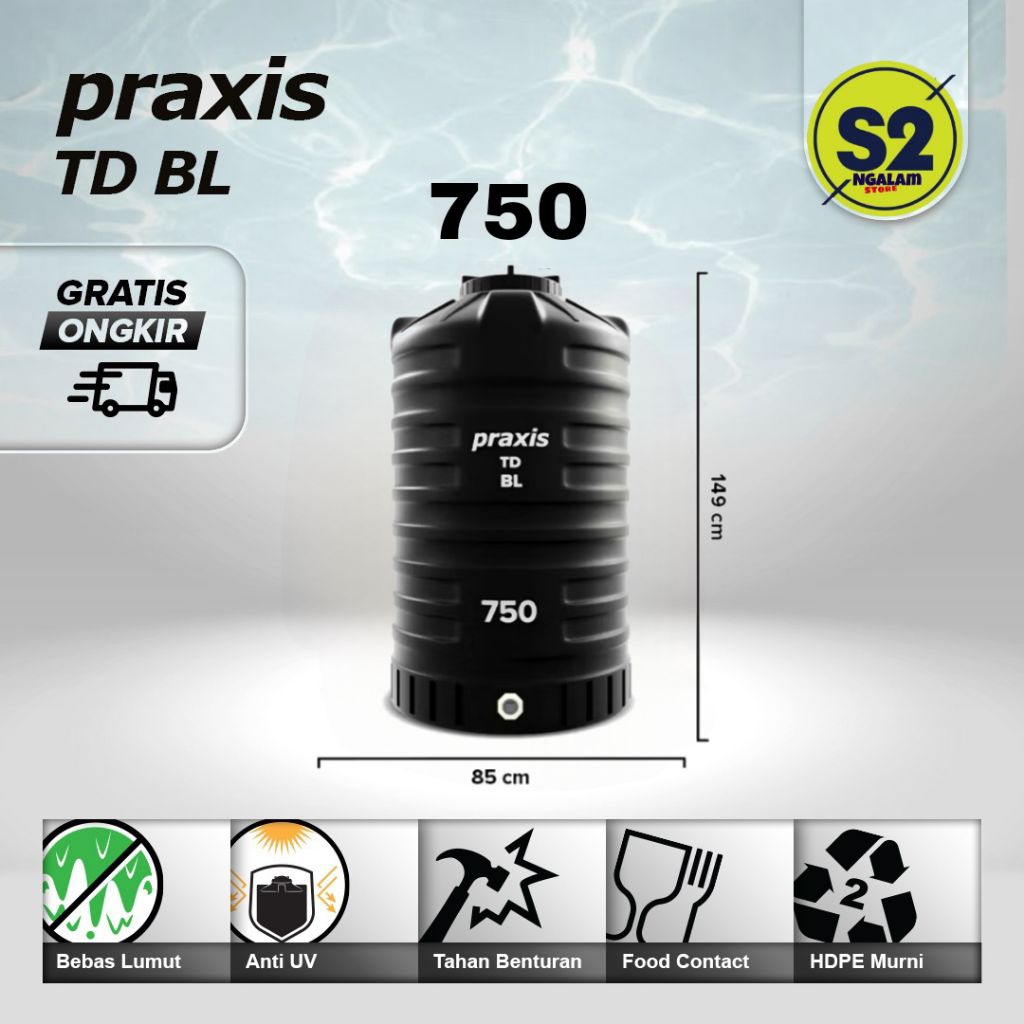 Tandon Air /Toren Air /Tangki Air - PRAXIS 750 Liter (Invoice)