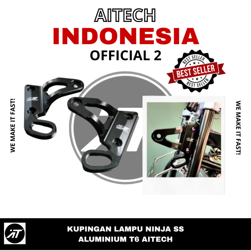 Breket Kupingan Lampu Ninja SS Aitech Aluminium T6 CNC