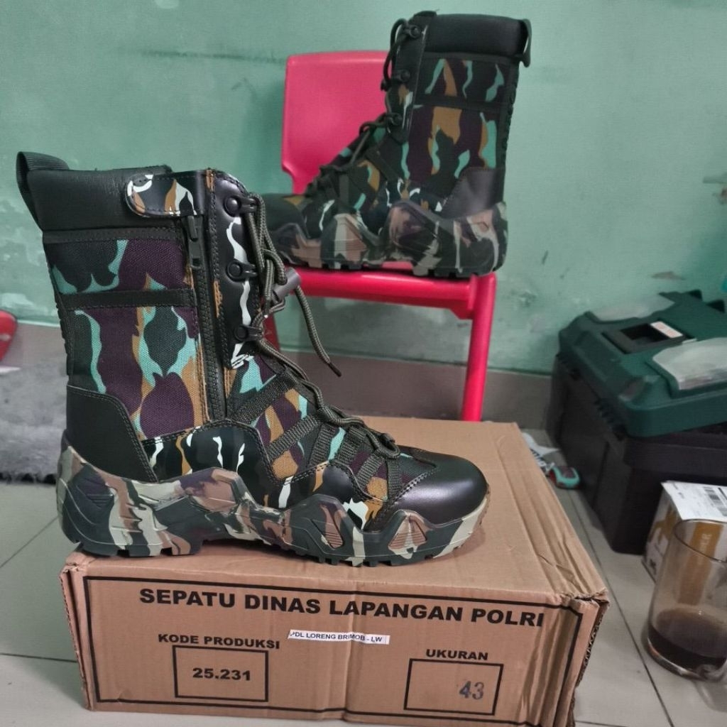 SEPATU PDL LORENG BRIMOB JATAH  model lowa