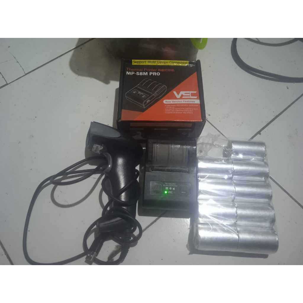 mesin kasir, printer struk + scanner bekas belum pernah pakai