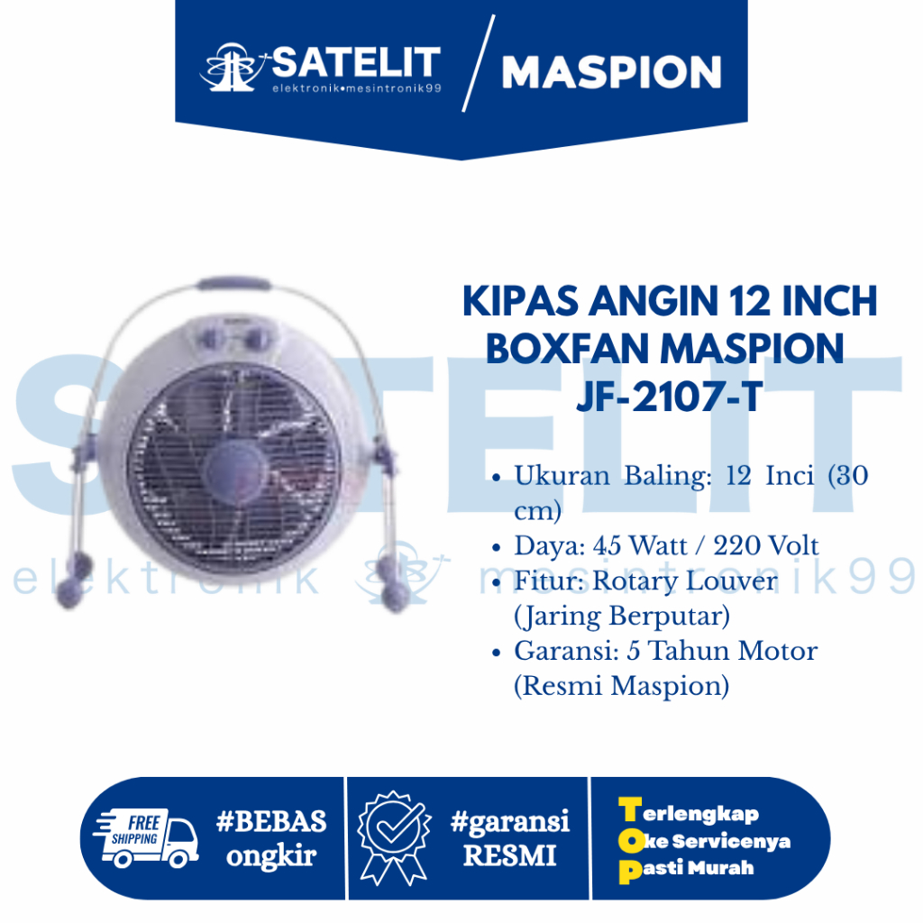 Maspion JF-2107 T Box Fan 12 Inch - Kipas Angin Kotak Exclusive 2in1