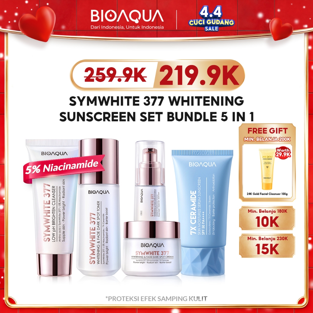 BIOAQUA Symwhite 377 Whitening With Sunscreen Sunblock Wajah Moisturizer Cream / Toner Wajah Glowing