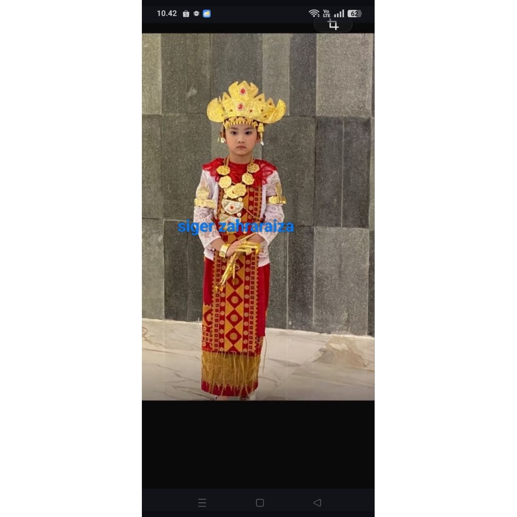 baju adat Lampung#set tari#kostum adat Lampung#perlengkapan alat tari sembah#siger Lampung