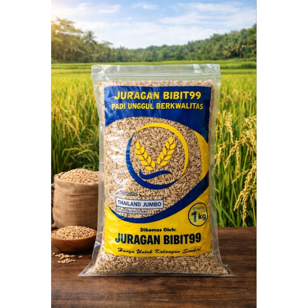 bibit padi unggul Thailand jumbo kemasan 1kg menghasilkan nasi pulen