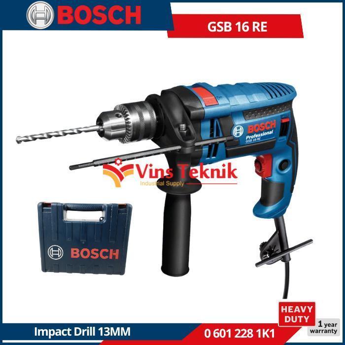 BOSCH GSB16 RE Mesin Bor Tembok Listrik Impact Drill Hammer Drill 13MM 750Watt + Koper GSB 16RE